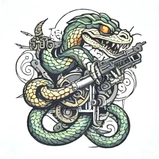 Snake With A Machine Gun