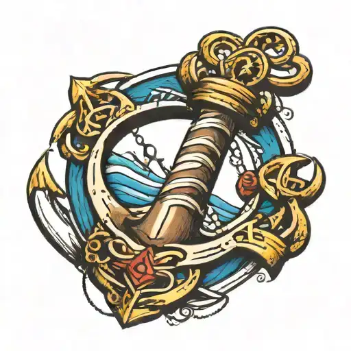 Anchor And Embedded Ship's Propeller