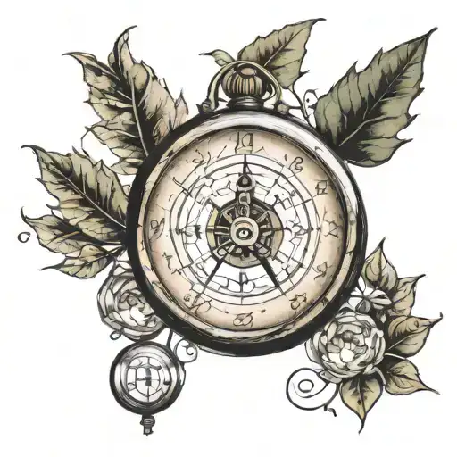 Nature Old Compass Tremble Clef Combined Together
