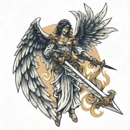Angel Wings With Sword