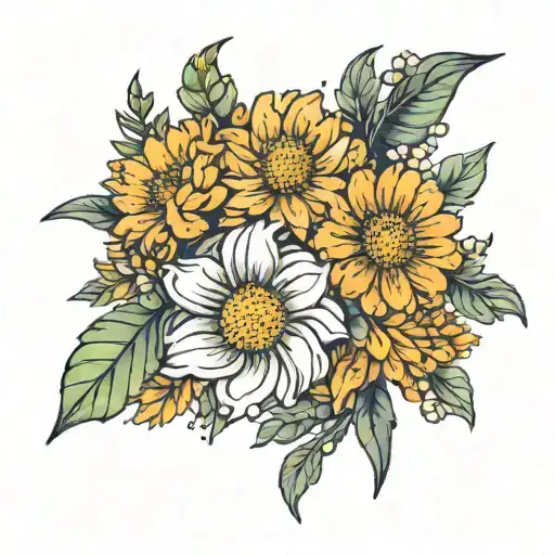 Marigold And Daisy Bouquet