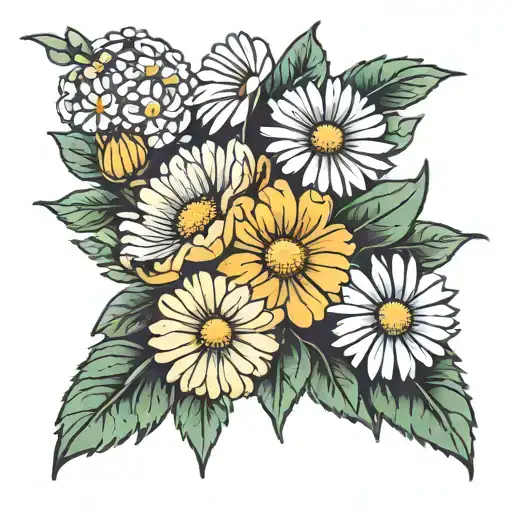 Marigold And Daisy Bouquet