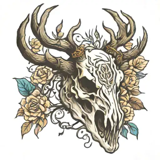 Yggdrasil Deer Skull