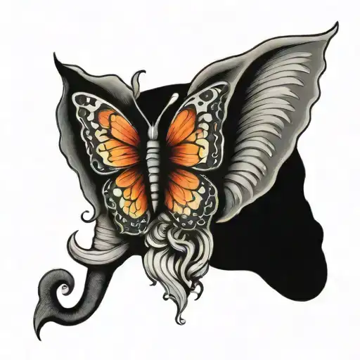 Half Butterfly Half Elephant Head