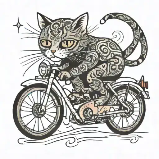 Cat On Electric Bike Ride