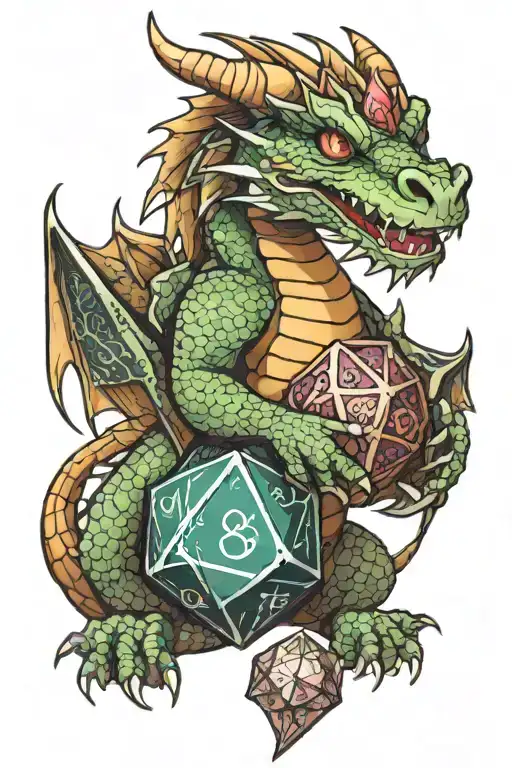 Dragon Hugging D20 Dice
