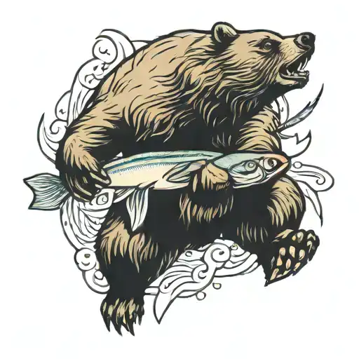Bear With Fish In Mouth