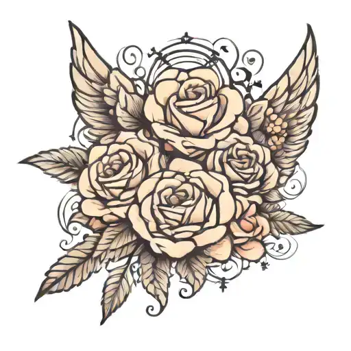 Rosa Con Alas De Angel Wings