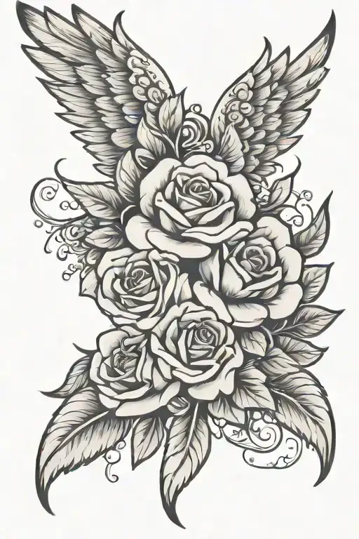 Rosa Con Alas De Angel Wings