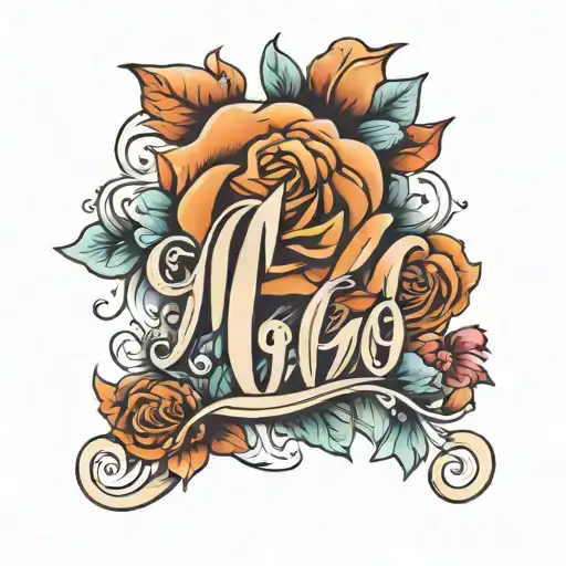 Dainty Cursive M With Floral