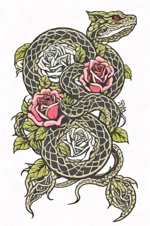 Serpent Et Rose Intertwined