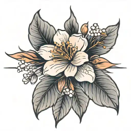 Fine Line Cherry Blossom Flower