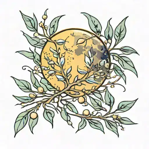 Full Moon And Olive Branches