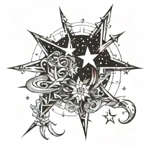 Discipline Hidden In Stars For Side Neck