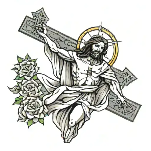 Jesus And Cross Surrounded