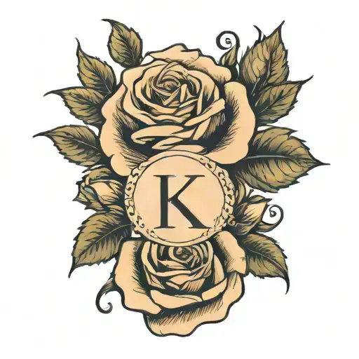 Rose With Initials K S N