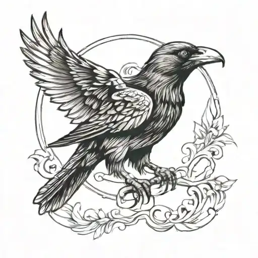 Crow With Wings Tucked Back Flying Down