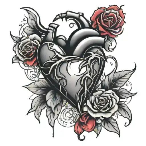 Heart Nails Broken Heart