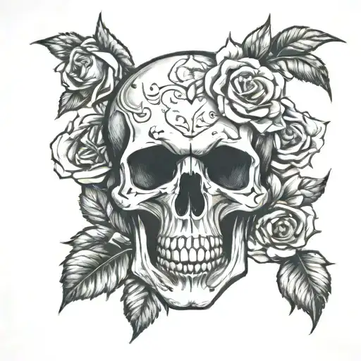 Skull And Roses Growing