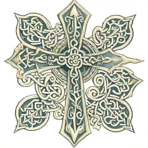 An Italian Cross With Celtic Knot Patterns Incorporated
