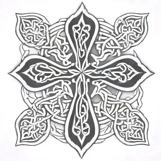 An Italian Cross With Celtic Knot Patterns Incorporated
