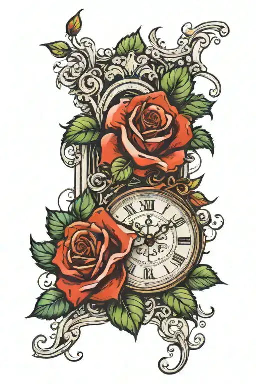 Roses And A Clock