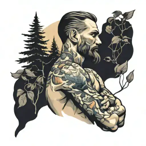 Man Feeling One With Nature Upper Arm And Shoulder