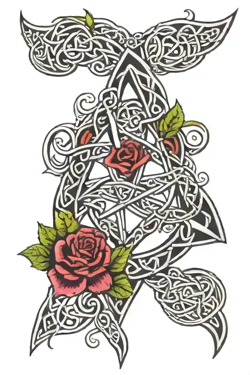 Triskele And Celtic Witches Knot Intertwined