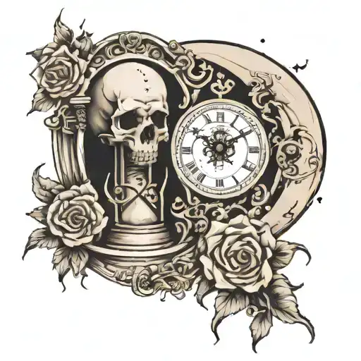 The Death With Sand Clock And Moon