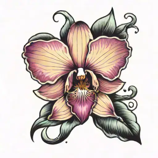 Orchid With The Letter O In The Center