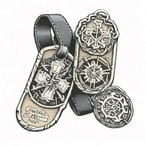 2 Military Dog Tags Wrapped Around A Medical Staff