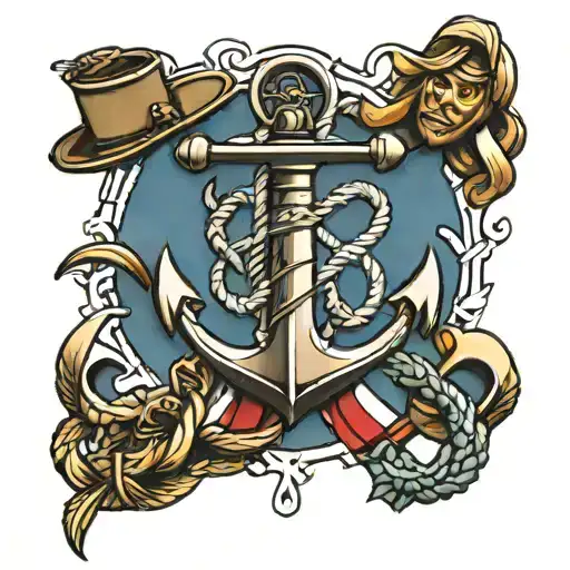 Us Marine And Us Navy Anchor Intertwined