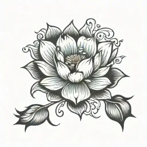 Banner Blooming Lotus Flower