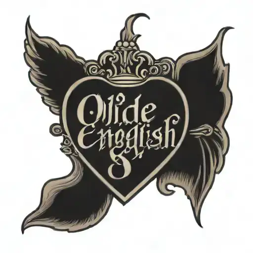 Heart With Olde English Lettering 545