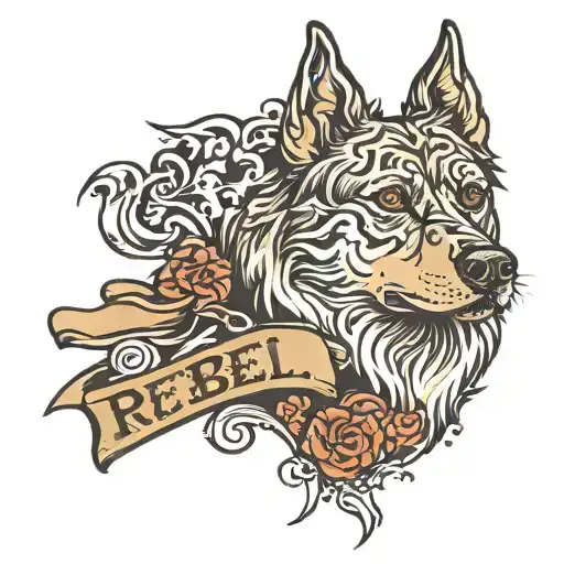 Dog Print With Rebel On It With Names