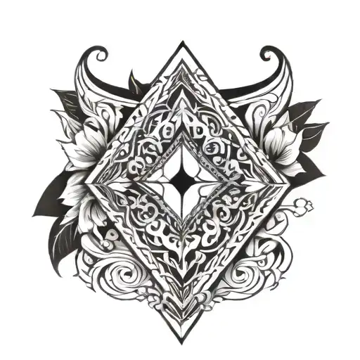 A Arm Band Single T Attoo Diamond Shape Overlap To Another Diamond Shape Design Tattoo Band