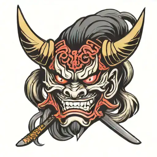 Japanease Oni Mask Katana