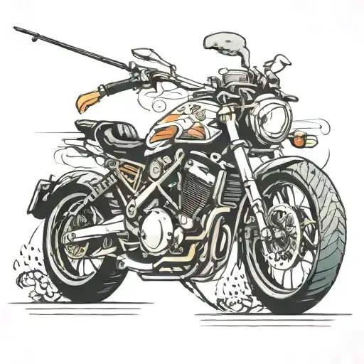 Sports Bike With A Fishing Rod