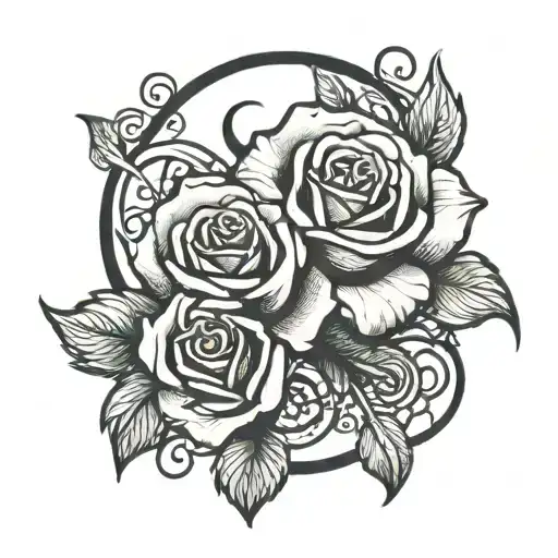 Black Ribbon And A Rose Intertwined