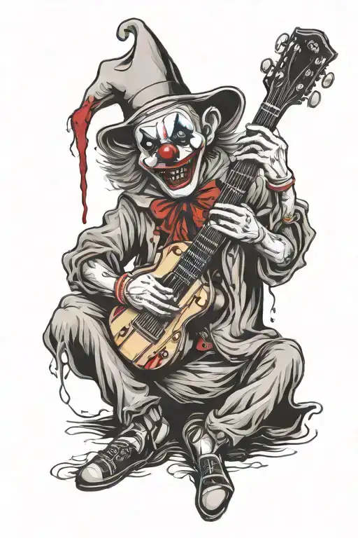 Terrifier Clown Holding A Guitar