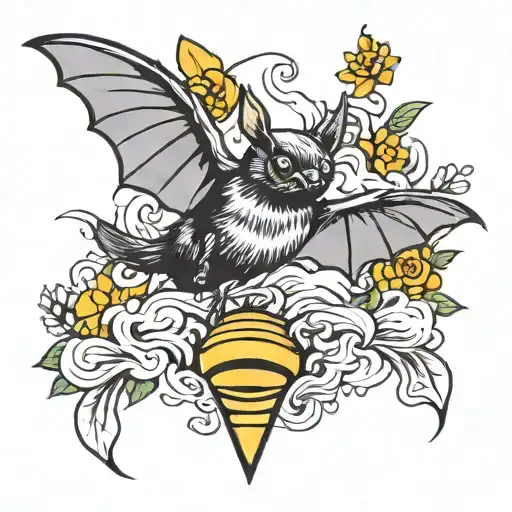 Bat And Bee Flying Bird