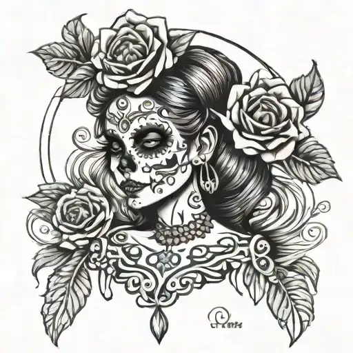 Sugar Skull Girl Tattoo Designs