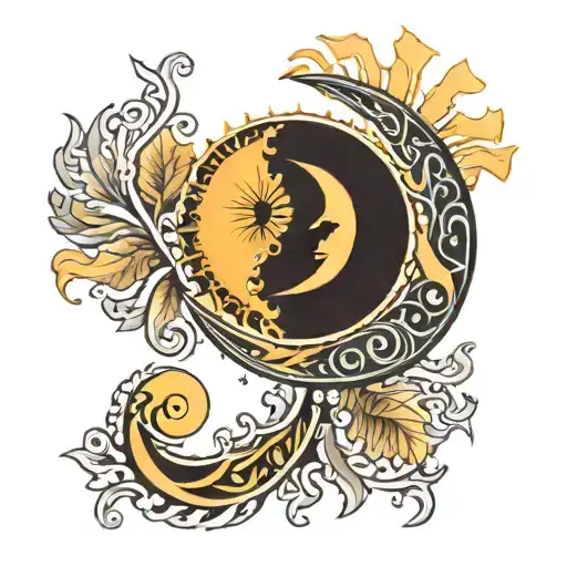 Semi Colon Incorporated With Sun And Moon