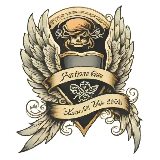 Angel Wings With Date And Name