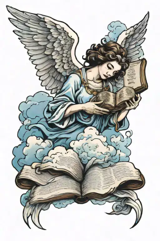 Angel With Clouds And Bible Verse