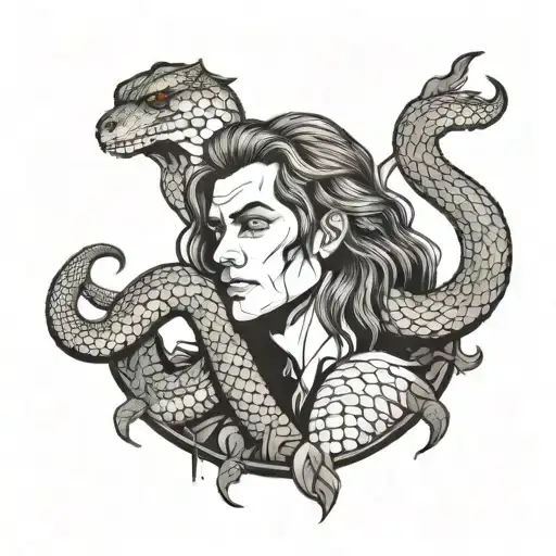 Pretty Boy With Long Hair And Snake Scales