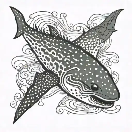 Whale Shark Simple Tattoo Black