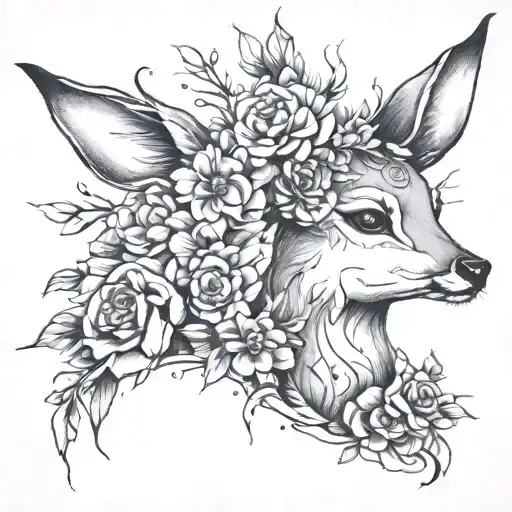 Give Me Bambi Tatto Clear And Minimal Occurs Black And White Not Colourful