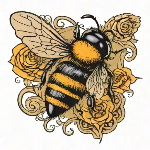 A Bee With Lj Initials