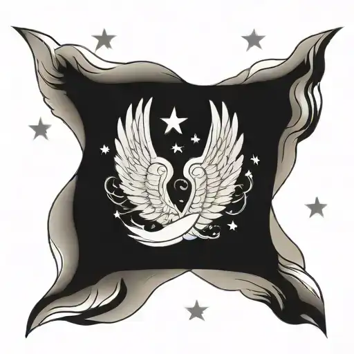 Foot Print Angel Wings Star Sign